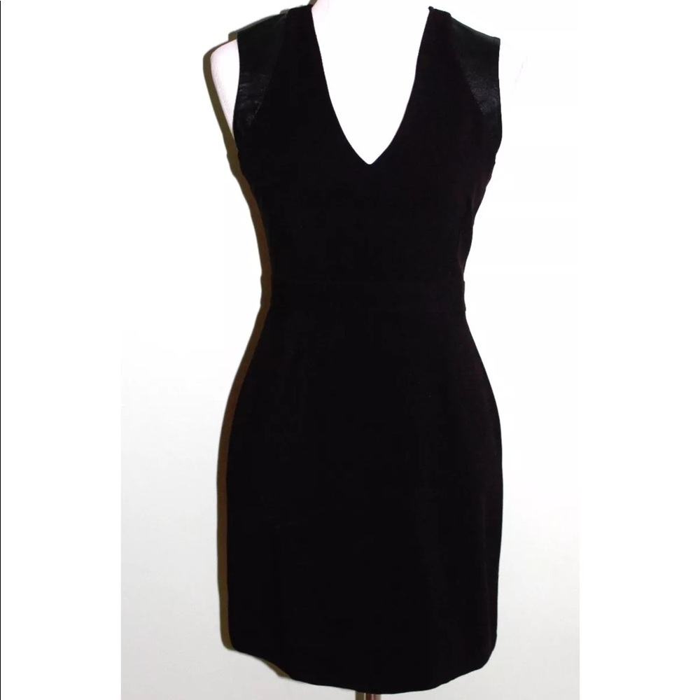 BB Dakota Dress Size 4 Solid Black Leather Accents
